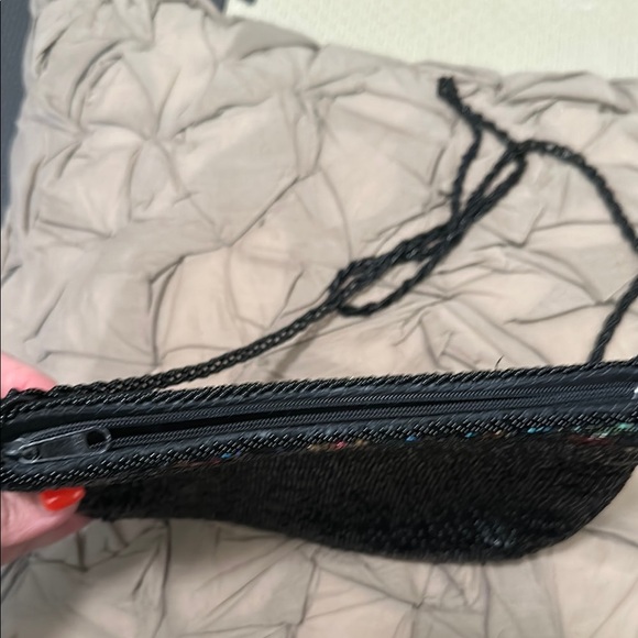 Black and Multicolored Beaded Purse Small Crossbody evening Bag - Picture 3 of 4